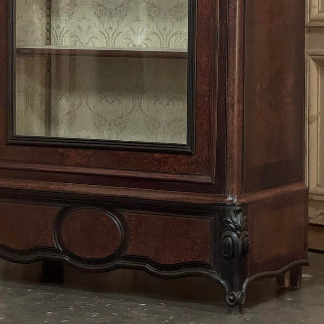 19th Century French Napoleon III Period Burled Walnut Display Armoire ~ Bookcase For Sale - Image 11 of 18