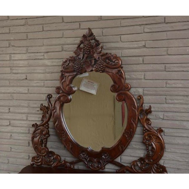 Rococo Late 20th Century Rococo Revival Style Mahogany Vanity For Sale - Image 3 of 8