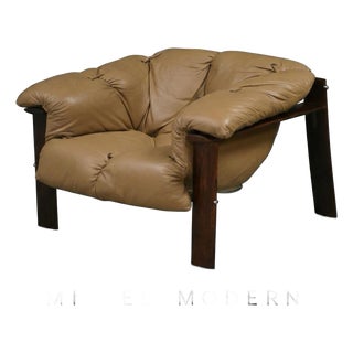 Percival Lafer Leather and Jacaranda Lounge Chair For Sale