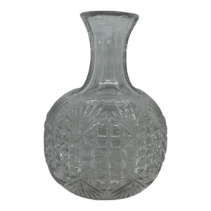 Early 20th Century American Brilliant Period Hand Cut Crystal Glass Decanter Carafe With Pineapple Design