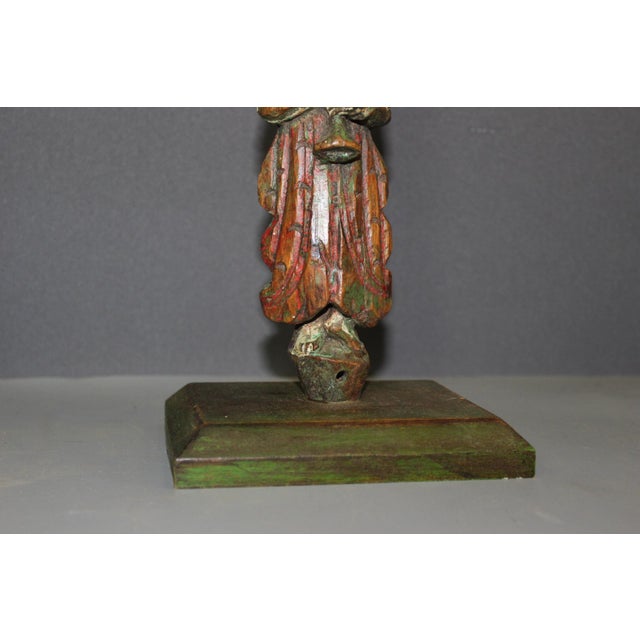 Polychrome Wood Sculptures, North India, 19th Century, Set of 2 For Sale - Image 9 of 13
