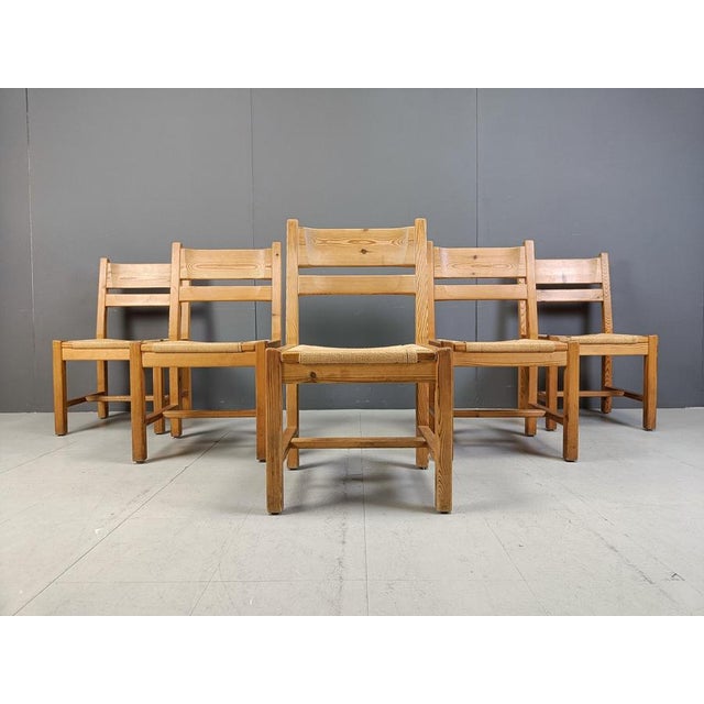 Wood Pine Wood Dining Chairs from GM Mobler, 1960s, Set of 5 For Sale - Image 7 of 16