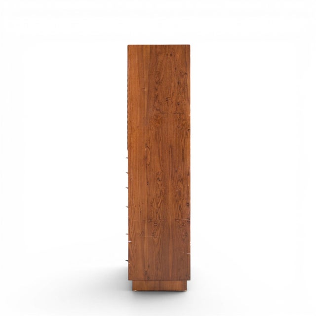 Mid 20th Century Directional Mid Century Walnut and Chrome Armoire Dresser For Sale - Image 5 of 10