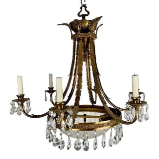 1930s Bronze French Chandelier For Sale