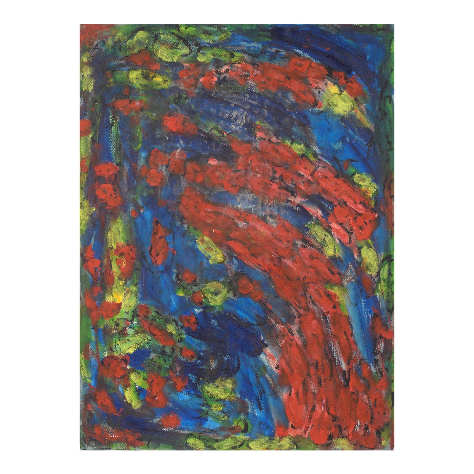 Bay Area Abstract Expressionist Composition in Oil on Paper by Honora ...