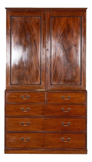 English Mahogany Linen Press, 1870s