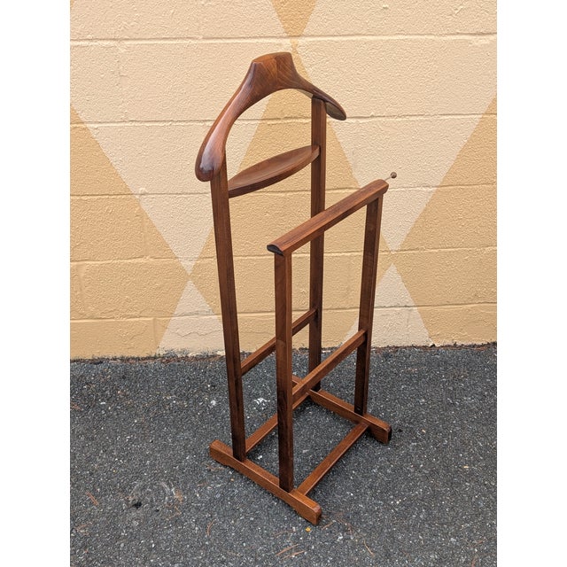 1970s Italian Mid-Century Wood Valet Stand Dressboy For Sale - Image 9 of 10