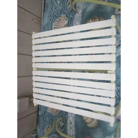 Ornamental & Decorative Materials Vintage Faux Bamboo Cast Aluminum Outdoor Glasstop Dining Table & 4 Chairs For Sale - Image 7 of 12