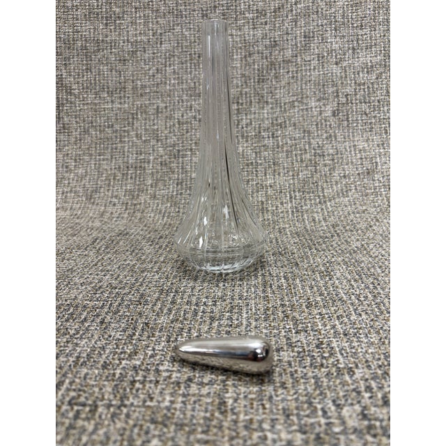 Mid-Century Modern Mid 20th Century Baccarat Crystal Decanter With Stainless Steel Stopper For Sale - Image 3 of 5