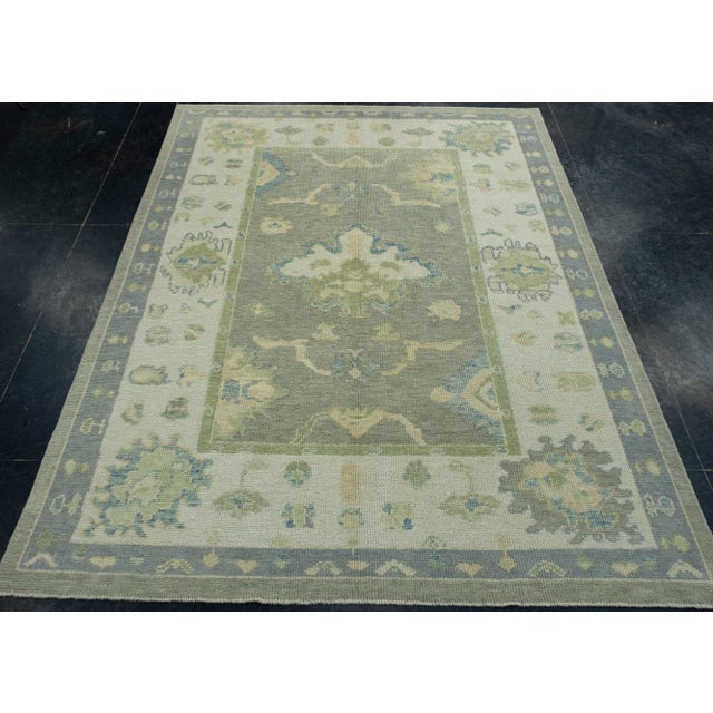 Turkish Oushak Rug 5'3" x 6'9" #17035 Explore a curated collection of hallway runners, wool rugs, and handmade...