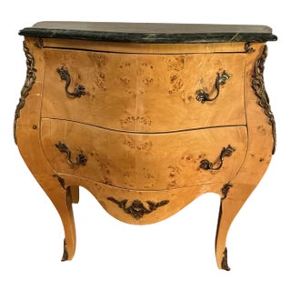Louis XV Style Olive Wood Bombe Chest For Sale