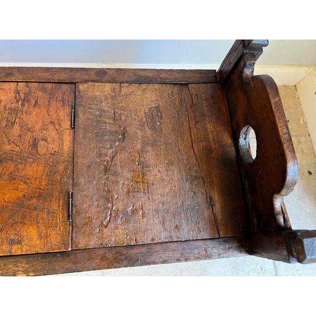Early 20th Century Antique Window Bench With Internal Storage For Sale - Image 5 of 11