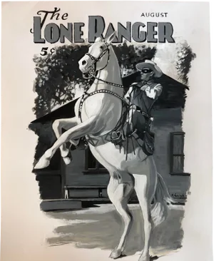 Original Stephen Heigh Illustration Painting “The Lone Ranger” Signed