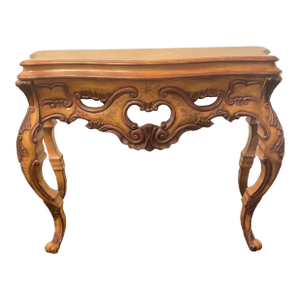 Late 20th Century Ornate Vintage French-Style Console Table With Carved Details