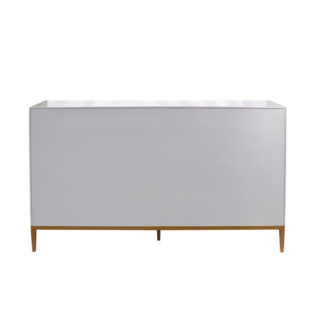 Pasargad Home Annabelle Sideboard With 4 Floral Doors, Silver/Ivory For Sale - Image 9 of 12