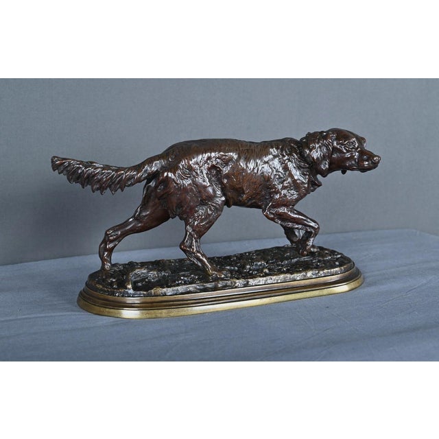 P-J. Mêne, Spaniel on Point, Mid-19th Century, Bronze For Sale - Image 3 of 17