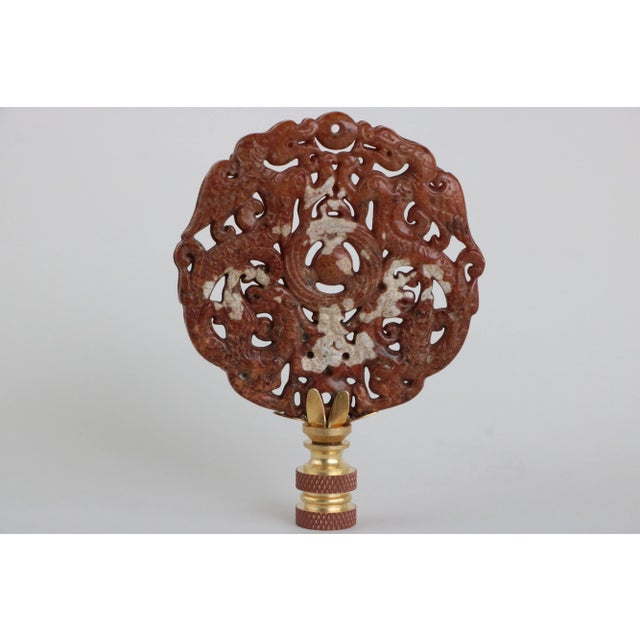 Chinoiserie Chinese Dappled Stone Lamp Finials - a Pair For Sale - Image 3 of 4