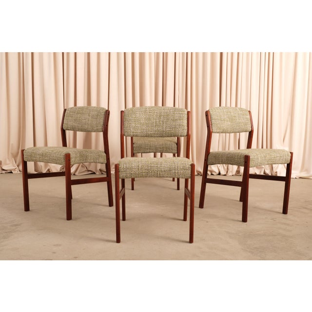 Set of 4 Vintage Teak Dining Chairs Set, 1960s Danish Modern Attributed to h.w. Klein | Danish MCM Chairs For Sale - Image 18 of 18