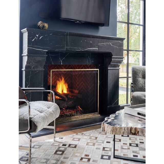 Modern Aged Silver August Fireplace Screen Iron For Sale - Image 3 of 8