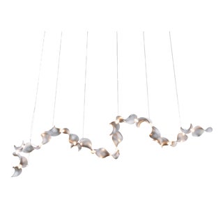 Dune 20 Curve Chandelier with Silver Anodized Shades by Daniel Becker For Sale