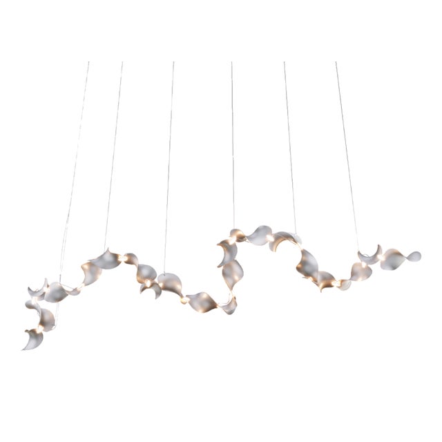 Dune 20 Curve Chandelier with Silver Anodized Shades by Daniel Becker For Sale