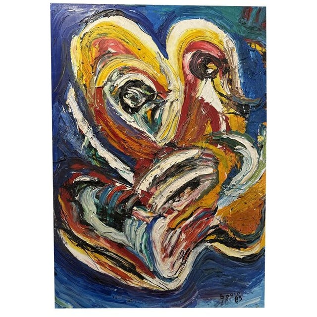 S. Badia, Cobra Movement, 1989, Oil on Canvas For Sale - Image 7 of 7