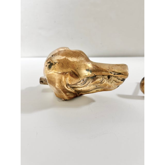 Vintage Solid Brass Hound Dog Door Knocker, Sporting Dog Entry Hardware For Sale - Image 9 of 10