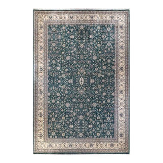 Mogul, One-of-a-Kind Hand-Knotted Area Rug - Green, 12' 2" x 17' 10" For Sale