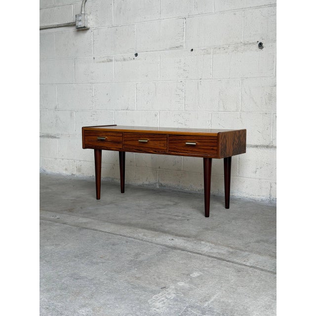 1960s Rosewood Entry Table Small Three Drawer Denmark 1960s For Sale - Image 5 of 10