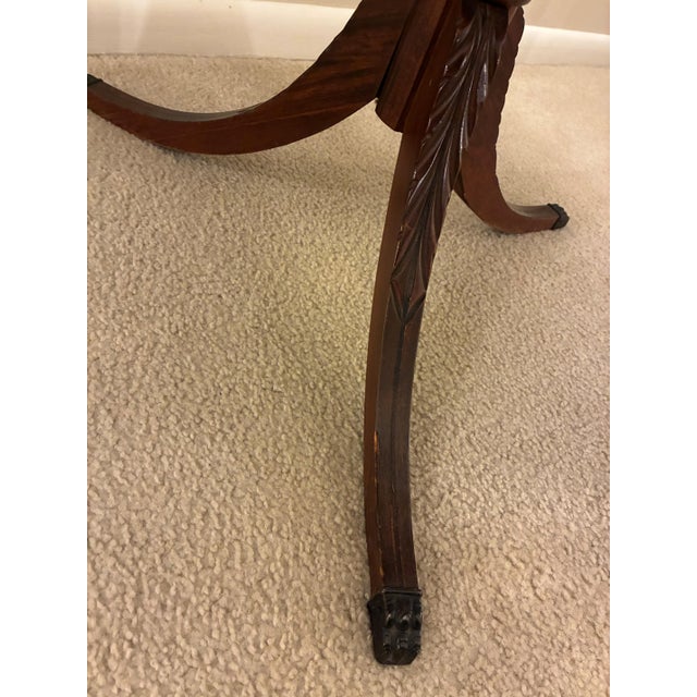 Vintage Mersman Round Pedestal Side Table With Drawer & Claw Feet For Sale In Pittsburgh - Image 6 of 7