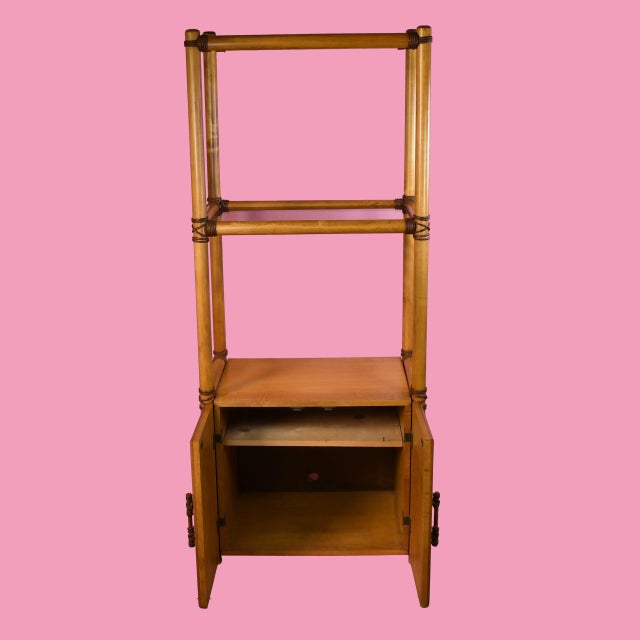 Coastal Pair of Rattan Etageres For Sale - Image 3 of 5