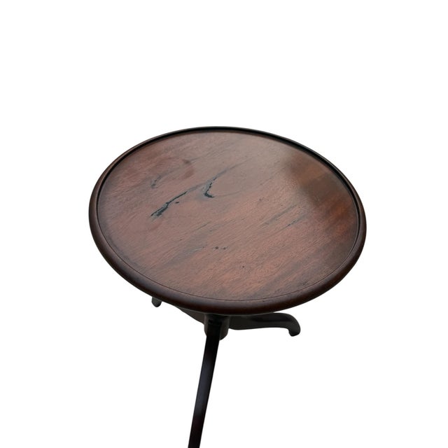 Vintage Petite Georgian Revival Mahogany Wine Table For Sale - Image 9 of 9
