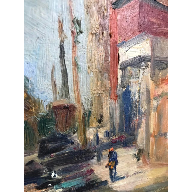 Alfred Mira Original Oil on Board Streetscape, Signed, Framed For Sale In Miami - Image 6 of 7