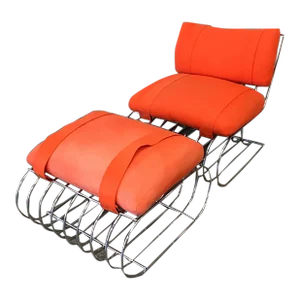 1970s Mid Century Modern Heinz Meier Ascona Lounge Chair & Ottoman