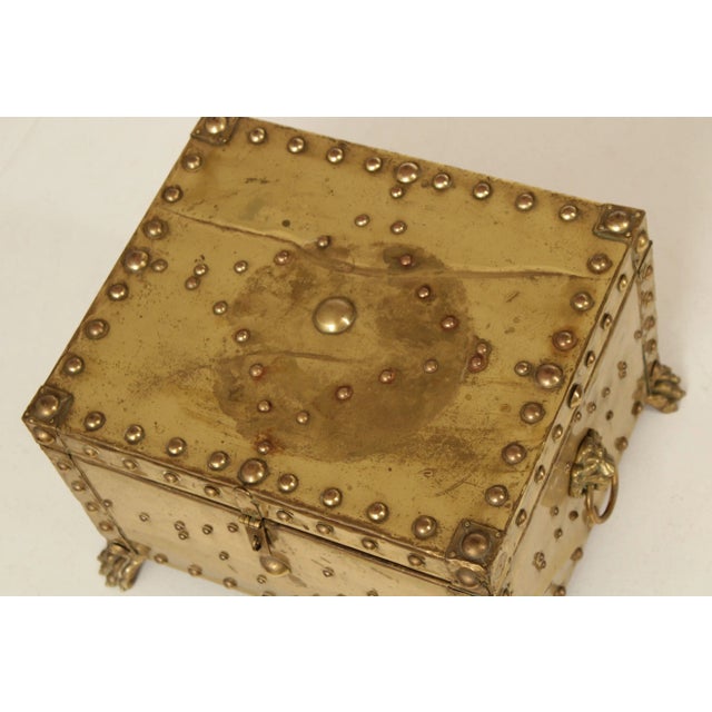 Antique Victorian Brass Fireplace Coal Bin For Sale In Philadelphia - Image 6 of 13