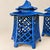 Three Vintage Blue Chinoiserie Asian Cast Iron Pagoda Laterns - a Set For Sale In Naples, FL - Image 6 of 9