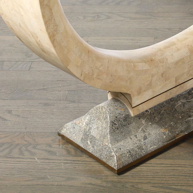 Mid-Century Tessellated Stone Console Table W/ Brass Inlays by Maitland Smith For Sale - Image 18 of 18