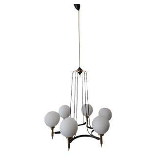 Mid-Century 6-Light Ceiling Lamp from Stilnovo For Sale