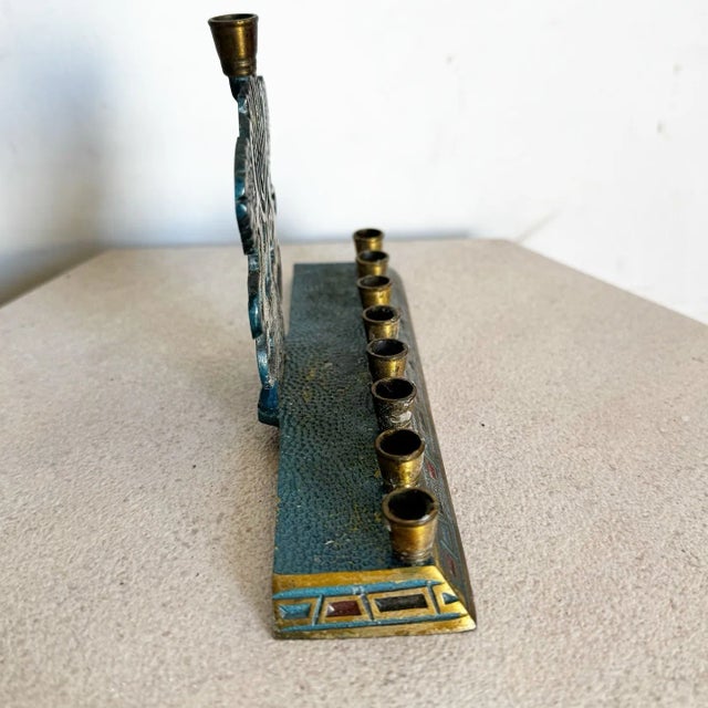Israeli Brass “Lions of Juda” Menorah/Chanukia For Sale - Image 4 of 6