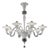 Venetian Murano Glass Chandelier in Transparent and White Tones with Silver Leaf by Simoeng for Simoeng For Sale