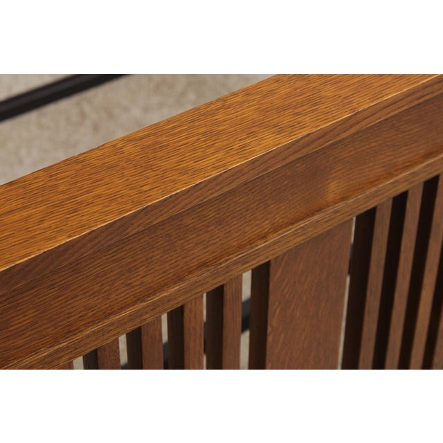 Stickley Mission Oak King Size Spindle Prairie Bed For Sale - Image 13 of 18