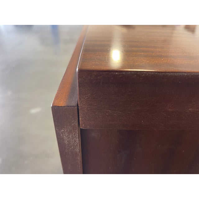 Architectural Italian Modern Nightstands With Brushed Stainless X-Form Bases – A Pair For Sale - Image 17 of 18