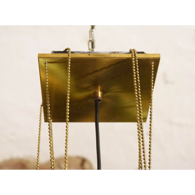 Plastic Large Lamperti Pendant Light in Fiberglass and Brass, 1970s For Sale - Image 7 of 12