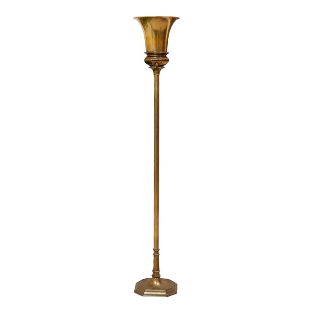 Early 20th Century Art Deco Torchiere Floor Lamp For Sale