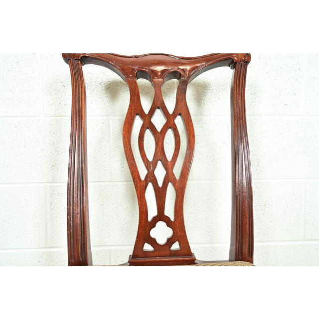 Baker Furniture Georgian Carved Mahogany Side Chair For Sale In South Bend - Image 6 of 10