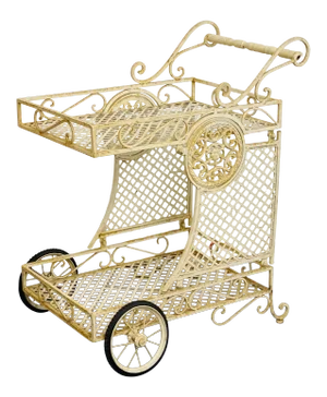 Vintage French Wrought Iron Bar Cart