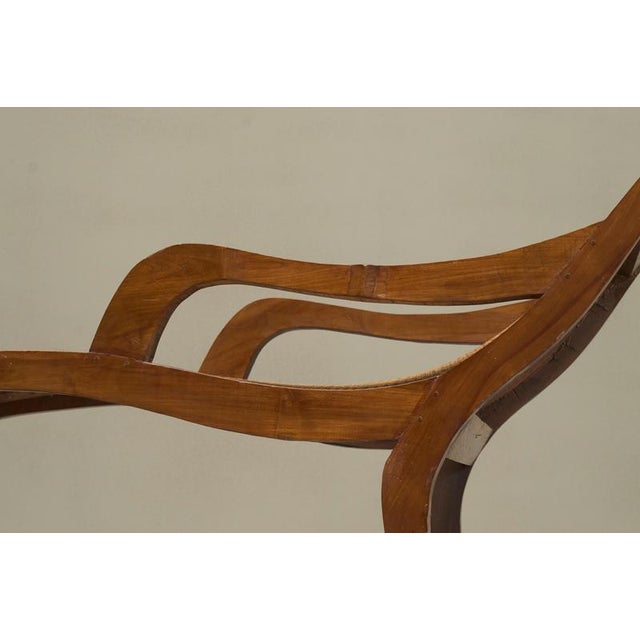 Sculptural Colonial Chaise Lounge in Wood and Webbing, 1930s For Sale - Image 6 of 15