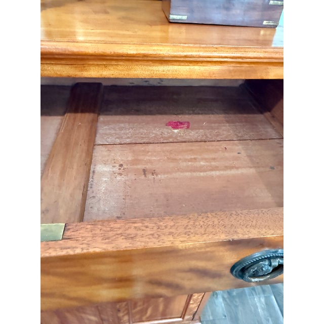 Antique Tiger Maple Gentleman’s Chest of Drawers Late Victorian Curly Maple Chiffonier Refinished Fiddleback Wood Tallboy Cabinet 53" For Sale - Image 11 of 16
