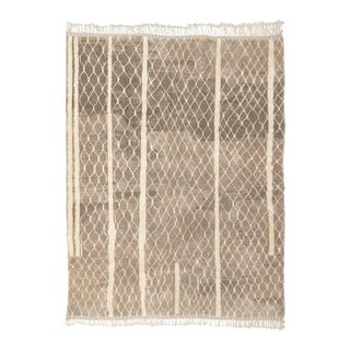 Oversize Honeycomb Trellis Hand-Knotted Wool Rug | 12'10" X 9'8" | One of a Kind For Sale