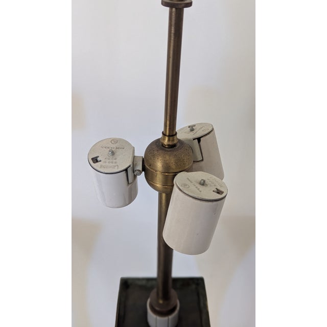 1970s Verdigris Brass Sculptural Lamp by Stewart Ross James for Hansen- A Pair For Sale - Image 9 of 9